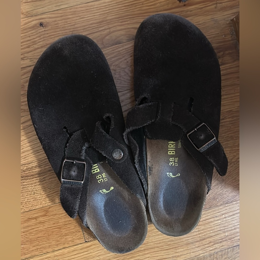 Birkenstock Boston Clog Dark Brown Suede